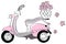 Pink scooter with flowers