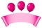 Pink scroll with balloons
