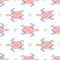 Pink sea turtle seamless pattern Cute swimming pink turtles. Girls nautical pattern Sea animals. Under sea illustration