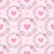 Pink seamless background. Pattern for textile design. Hearts seamless pattern. Baby girl fabric print