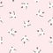 Pink seamless pattern with birds. Swallows on the pink background.