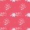 Pink seamless pattern with cute flowers for kids, babies, children