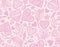 Pink seamless pattern with ornamental hearts, tulips for wrapping, paper, gifts