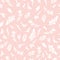 Pink seamless pattern with small plants. Botanical design of fabrics, wallpapers, natural cosmetics, perfumes, wrappers