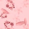 Pink Seamless Textile. White Pattern Palm. Gray Tropical Art. Coral Flower Foliage. Flora Background. Watercolor Nature. Floral