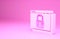 Pink Secure your site with HTTPS, SSL icon isolated on pink background. Internet communication protocol. Minimalism
