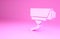 Pink Security camera icon isolated on pink background. Minimalism concept. 3d illustration 3D render