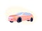 Pink Sedan or Hatchback Car on White Background