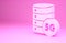 Pink Server 5G new wireless internet wifi connection icon isolated on pink background. Global network high speed