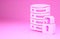 Pink Server security with closed padlock icon isolated on pink background. Security, safety, protection concept