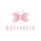 Pink shape feminine butterfly logo design vector graphic symbol icon illustration creative idea