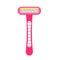 Pink Shaving razor. Hair removal tool for woman. Vector clip art