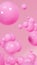 Pink shiny balls on peachy background