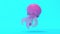 Pink shiny jellyfish on a blue background. Abstract loop animation