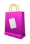 Pink shopping bag with paper handles