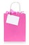 Pink shopping bag with tag