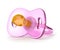 Pink silicone pacifier