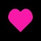 Pink simple flat vector pixel art heart sign