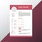 Pink simple modern resume cv design template