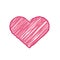 Pink Sketch Heart Symbol Vector Illustration