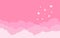 Pink sky cloud heart flat border background vector
