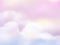 Pink sky and white cloud detail. Sugar cotton pink clouds for design.Summer heaven with colorful clearing sky. Good weather,