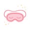 Pink Sleep mask for eyes among the stars. Night accessory to sleep, travel and recreation.