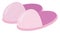 Pink slippers, illustration, vector