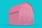 Pink Small House Cabin Storage Shed for Garden Tools in Duotone Style. 3d Rendering