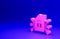 Pink Smart home icon isolated on blue background. Remote control. Minimalism concept. 3D render illustration