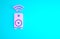 Pink Smart stereo speaker system icon isolated on blue background. Sound system speakers. Internet of things concept