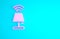 Pink Smart table lamp system icon isolated on blue background. Internet of things concept with wireless connection