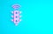 Pink Smart traffic light system icon isolated on blue background. Internet of things concept with wireless connection