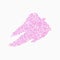 Pink smear lipstick gloss splash on white background. Glitter paint stroke. Abstract shiny diamond template for cute