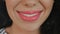 Pink smiling female lips