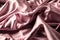 Pink smooth wrinkled silk. Generative AI