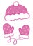 Pink Snowflake Holiday Beanie and Mittens