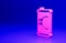 Pink Soda can icon isolated on blue background. Minimalism concept. 3D render illustration