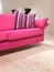 Pink Sofa and Pillow
