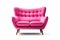 Pink sofa on white. Generative AI
