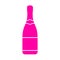Pink sparkling wine bottle icon