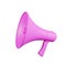 Pink speaker or megaphone It`s an announcement icon, 3d illustration on a white background