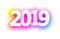 Pink spectrum 2019 new year festive background.