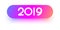 Pink spectrum 2019 New Year sign, icon or oval button
