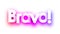 Pink spectrum bravo sign on white background.