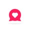 Pink speech bubble with heart
