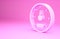 Pink Speedometer icon isolated on pink background. Minimalism concept. 3d illustration 3D render