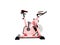 Pink sport bike simulator for sporty lifestyle side view 3d rend