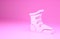 Pink Sport boxing shoes icon isolated on pink background. Wrestling shoes. Minimalism concept. 3d illustration 3D render