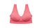 Pink Sport Bra Isolated on White Background with Clipping Path. Beautiful Top view of Old Rose Bra for Accessories & Fashion.